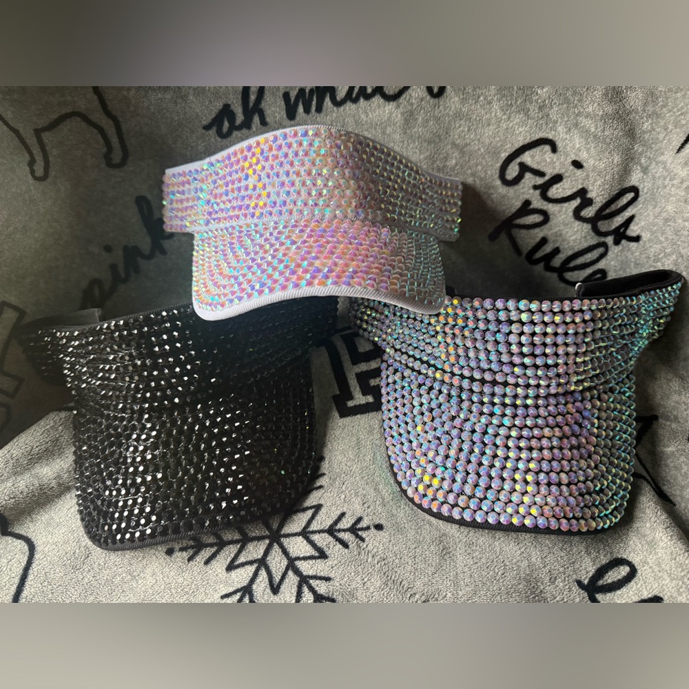 Sparkling Blingy Women’s Sun Visors- Choose One/ New - Picture 3 of 4